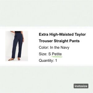 Extra High-Waisted Taylor Trouser Straight Pants in Navy